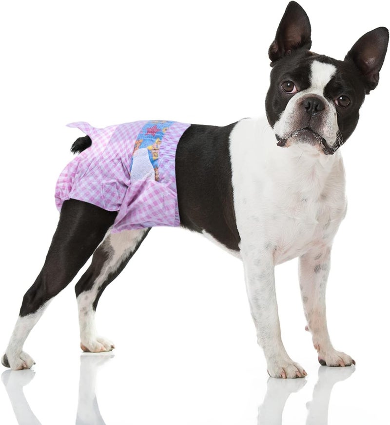 Flying Paws Disposable Female Dog Diapers, Puppy Diapers with Adjustable Elastic Waistline for Female Dog or Cat in Heat, Incontinence, Diaper with Wetness Indicator, M-20 Count - Image 1